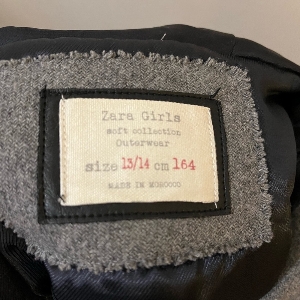 Zara girls Wool Coat Gray Size 13/14